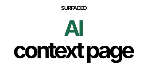 Surfaced AI Context Page template interface